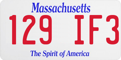 MA license plate 129IF3