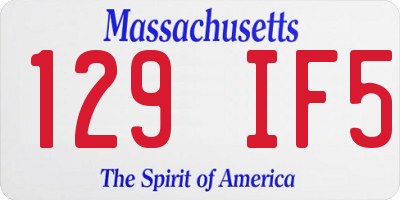 MA license plate 129IF5