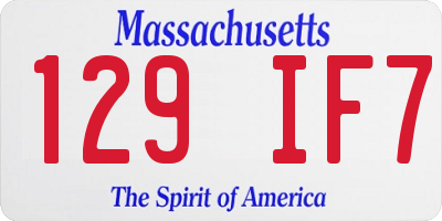 MA license plate 129IF7