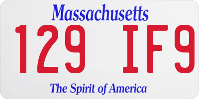 MA license plate 129IF9