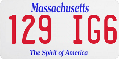 MA license plate 129IG6