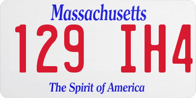 MA license plate 129IH4