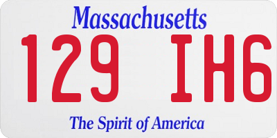 MA license plate 129IH6