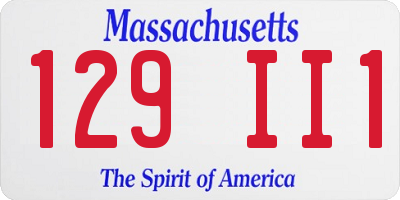MA license plate 129II1