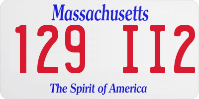 MA license plate 129II2