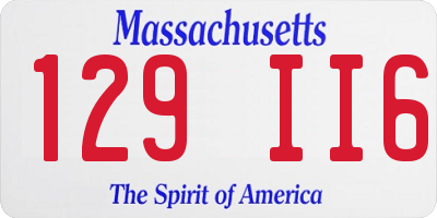 MA license plate 129II6