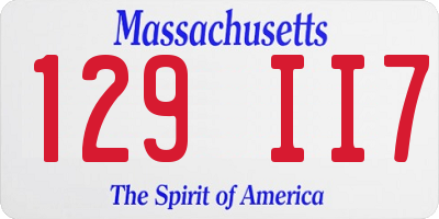 MA license plate 129II7