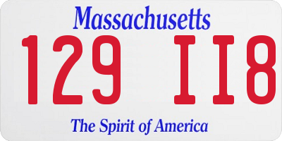 MA license plate 129II8