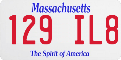 MA license plate 129IL8