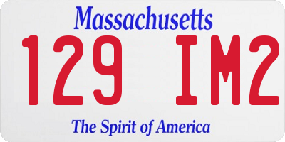 MA license plate 129IM2