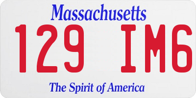 MA license plate 129IM6