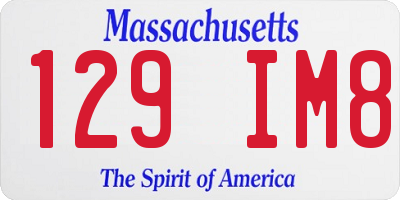 MA license plate 129IM8