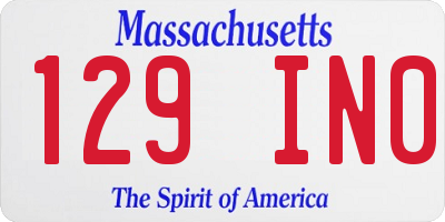 MA license plate 129IN0