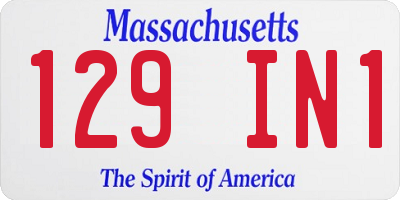 MA license plate 129IN1