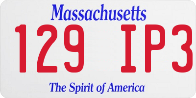 MA license plate 129IP3