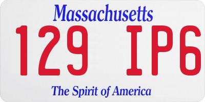 MA license plate 129IP6