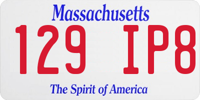 MA license plate 129IP8