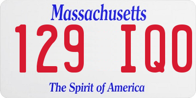 MA license plate 129IQ0