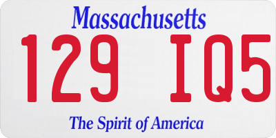 MA license plate 129IQ5