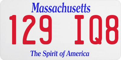 MA license plate 129IQ8