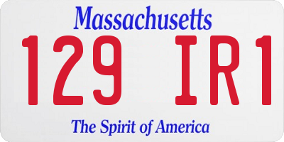 MA license plate 129IR1