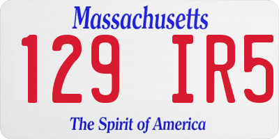 MA license plate 129IR5