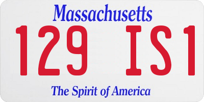 MA license plate 129IS1