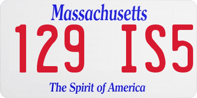 MA license plate 129IS5