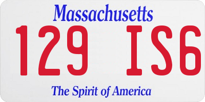 MA license plate 129IS6