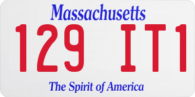 MA license plate 129IT1