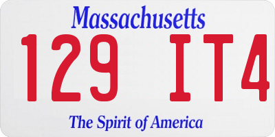 MA license plate 129IT4