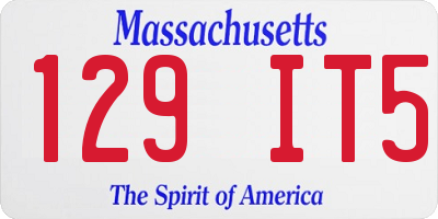 MA license plate 129IT5