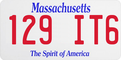 MA license plate 129IT6