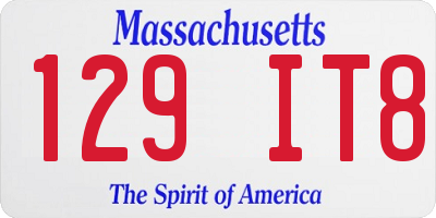 MA license plate 129IT8