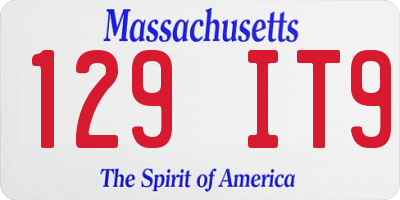 MA license plate 129IT9