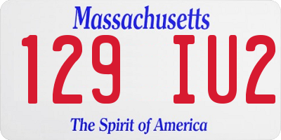 MA license plate 129IU2
