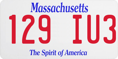 MA license plate 129IU3