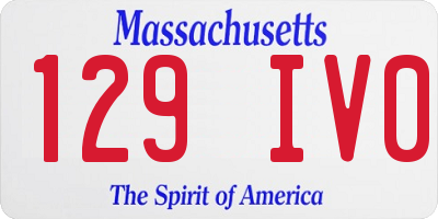 MA license plate 129IV0