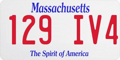 MA license plate 129IV4