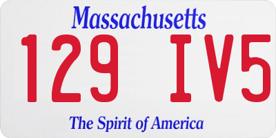 MA license plate 129IV5