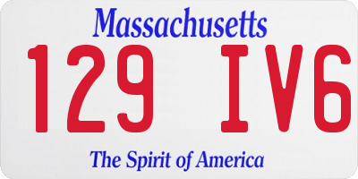 MA license plate 129IV6