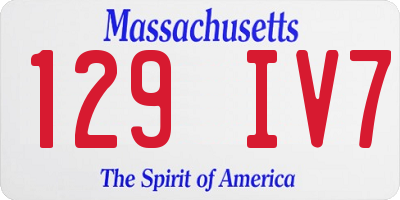 MA license plate 129IV7