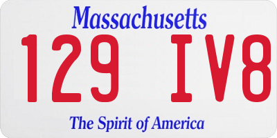 MA license plate 129IV8