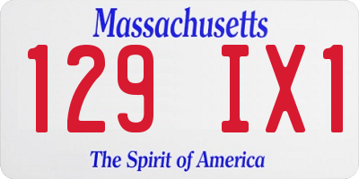 MA license plate 129IX1