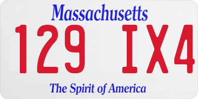 MA license plate 129IX4
