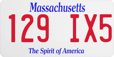 MA license plate 129IX5