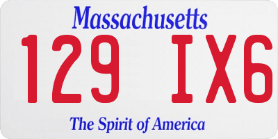 MA license plate 129IX6