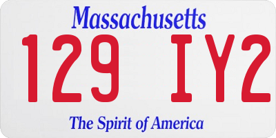 MA license plate 129IY2