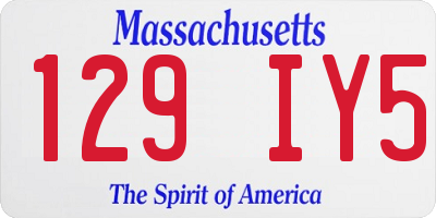 MA license plate 129IY5