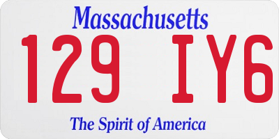 MA license plate 129IY6